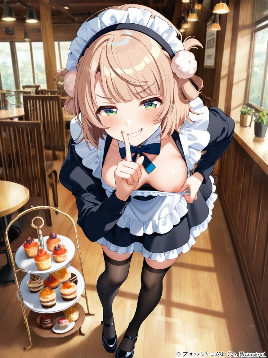 Solo, Wearing French Maid, Detailed Hentai AI Porn