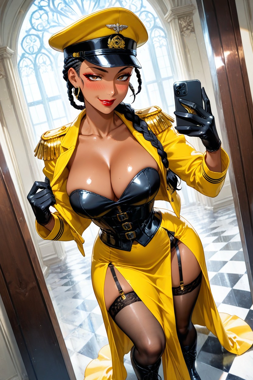 Lumière Volumétrique, Gros Cul, And Bold Red Lipstick She Is Wearing A Custom Porno IA Hentai