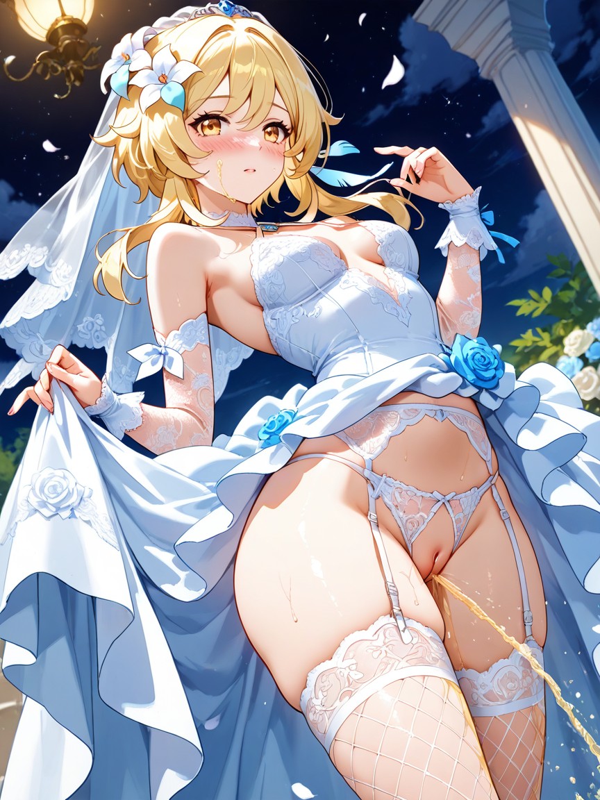 On Exterior, Wet Underwear, Front View Porno IA Hentai