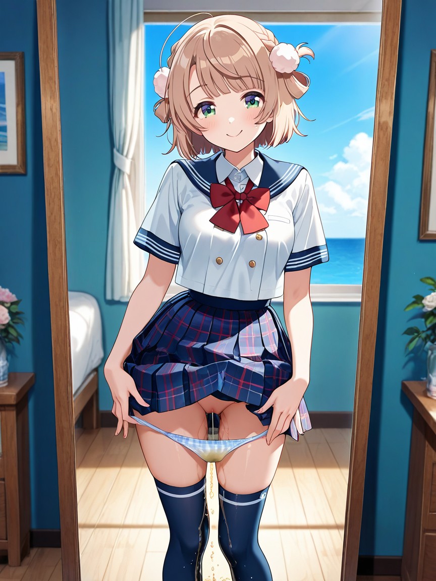 Blue Sky, Peeing Panties, Official Illustration Porno IA Hentai