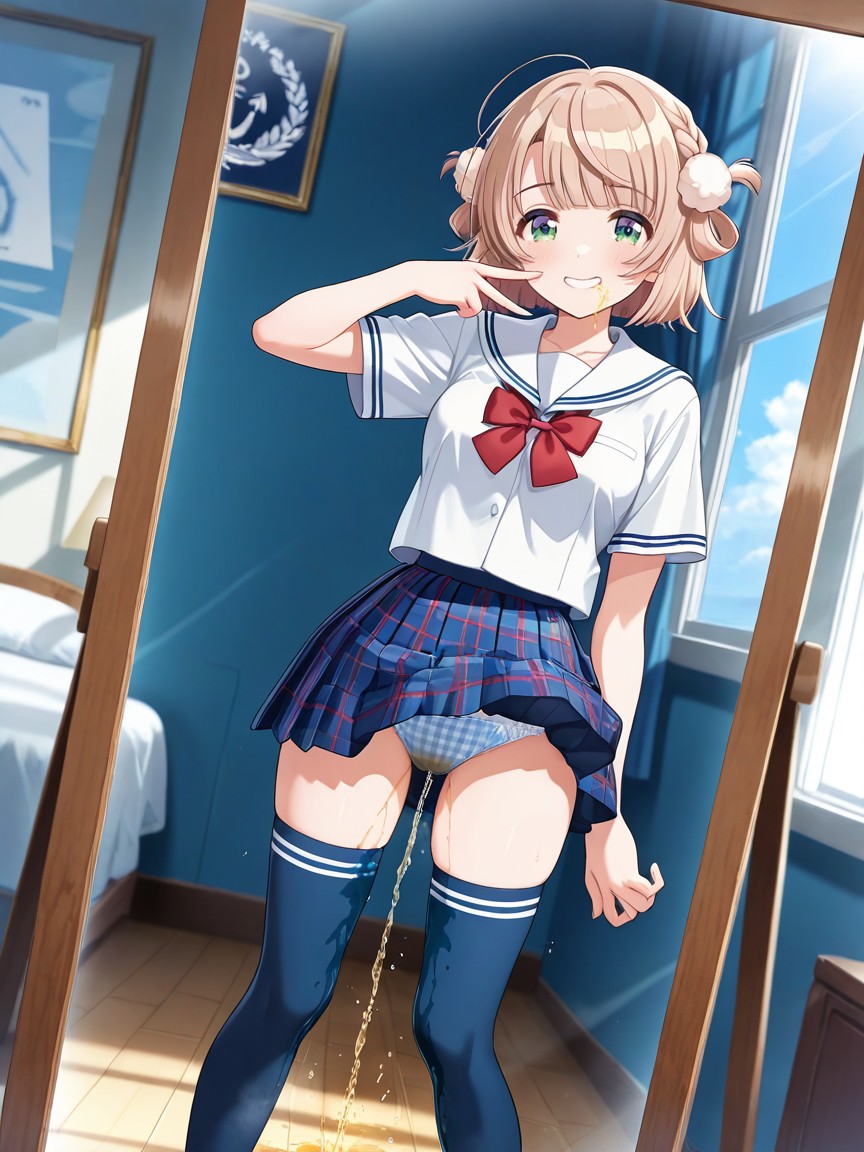 Uncensored, Red Bow At The Chest, Shigure Ui From Vtuber ヘンタイAIポルノ