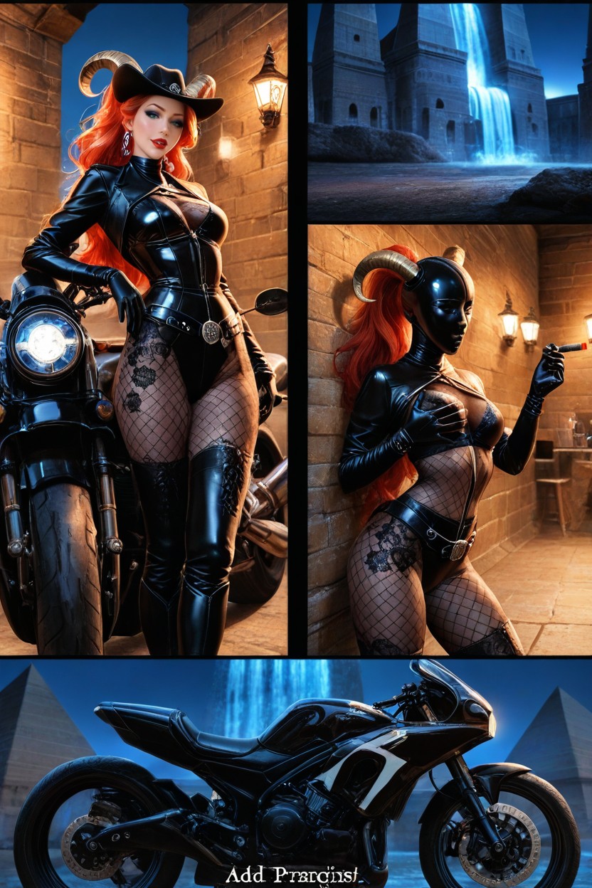Multiple Views, S'appuyer Sur Un Mur, From Top To Bottom Porno IA Hentai