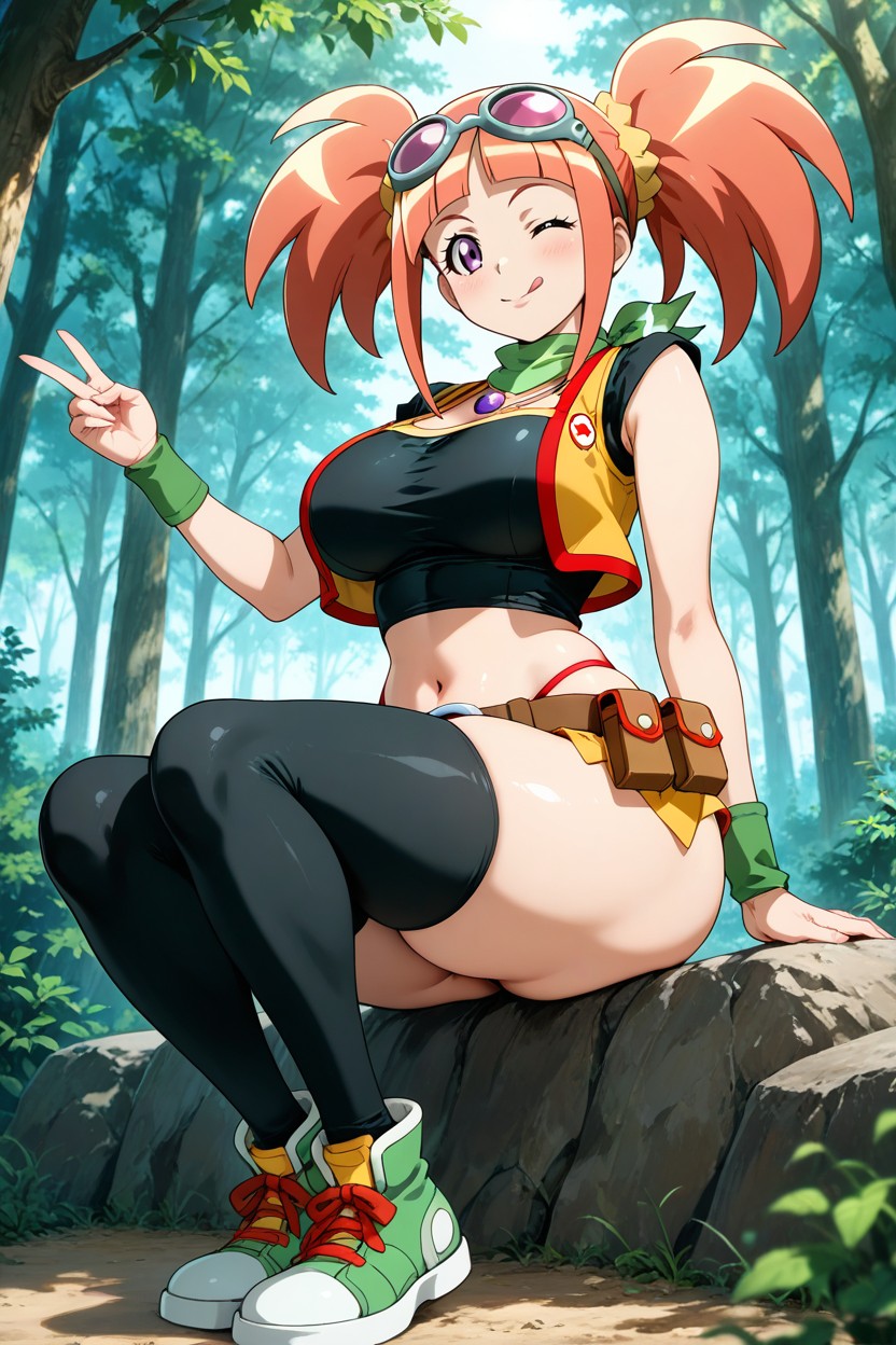 Black Sleeved Cropped Shirt, Two-piece Outfit, Perfect Thick Thighs Porno IA Hentai