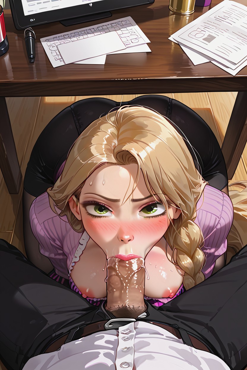 No Bra, Under Table, Disney Animation Style Hentai IA