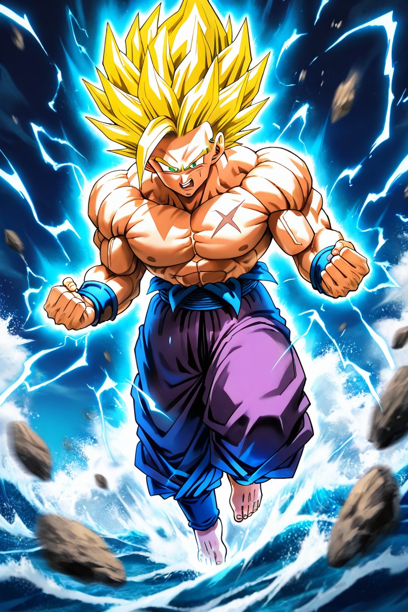 Powering Up Effects, Super Saiyan Hair, Power Up Effects ヘンタイAIポルノ