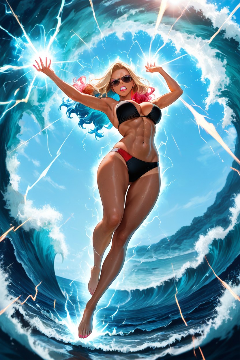 Floating In The Air, Detailed Face, Body ヘンタイAIポルノ