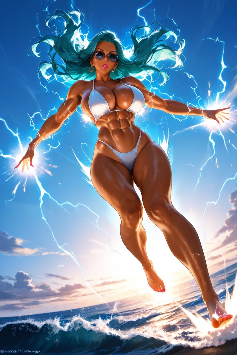 Detailed Hair, Yeux Bleus, Noir Porno IA Hentai