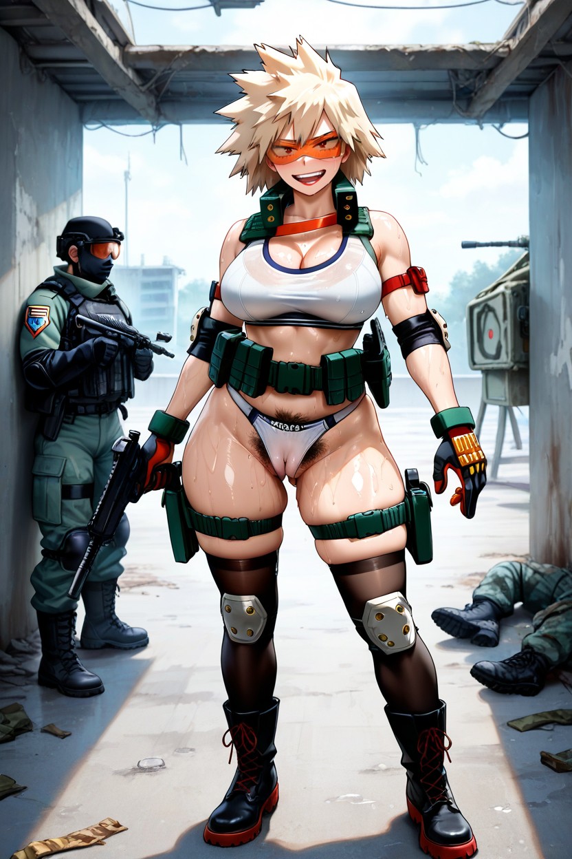 Front View, Elbow Pads, Shoulder Holster ヘンタイAIポルノ