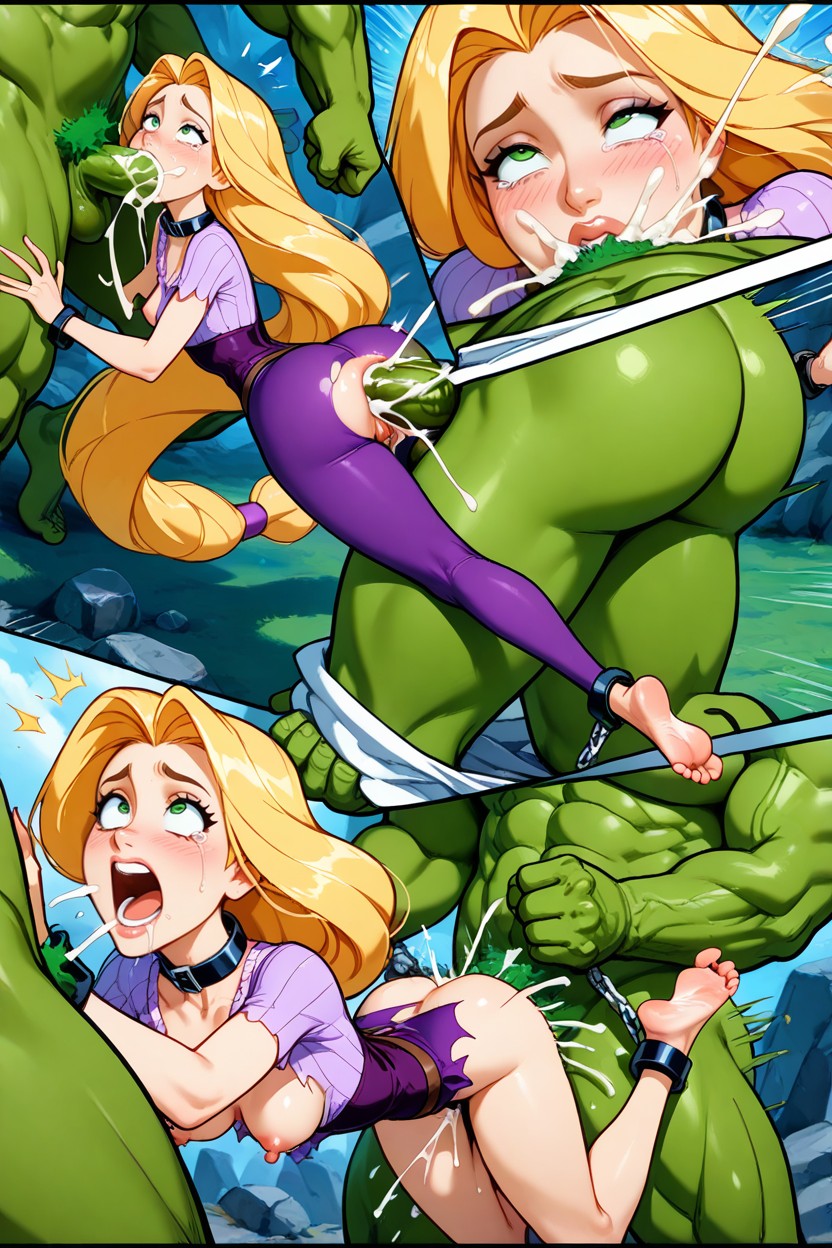Non-geometrical Panels With Irregular Black Borders, Arched, Ultra Long Elegant Legs Porno IA Hentai