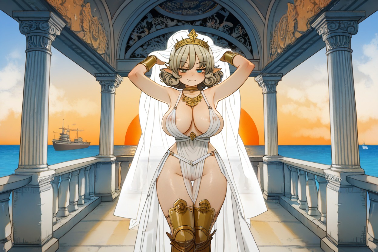 Morning, Standing, Pale Blonde With Yellow Tips ヘンタイAIポルノ