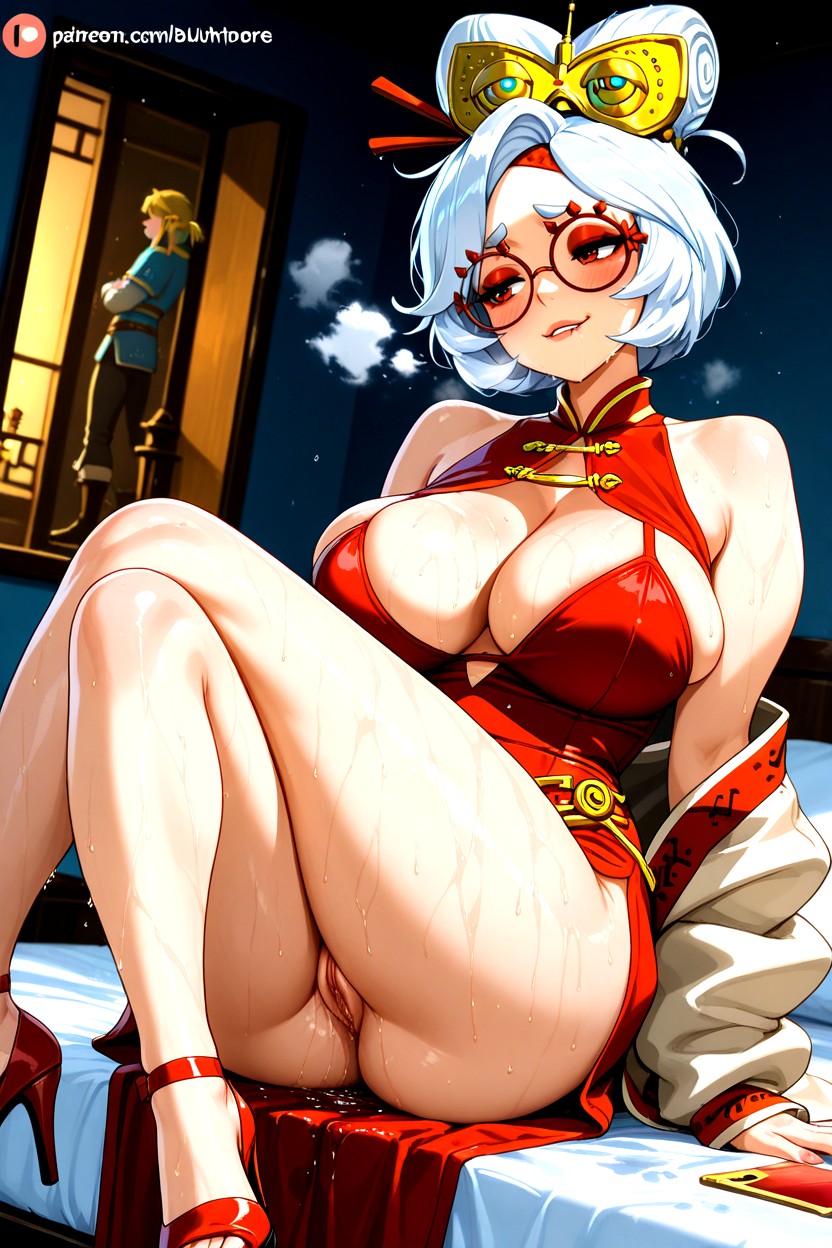 Sexy Athmosphere, Lace Dress, Pechos Redondeados Hentai IA