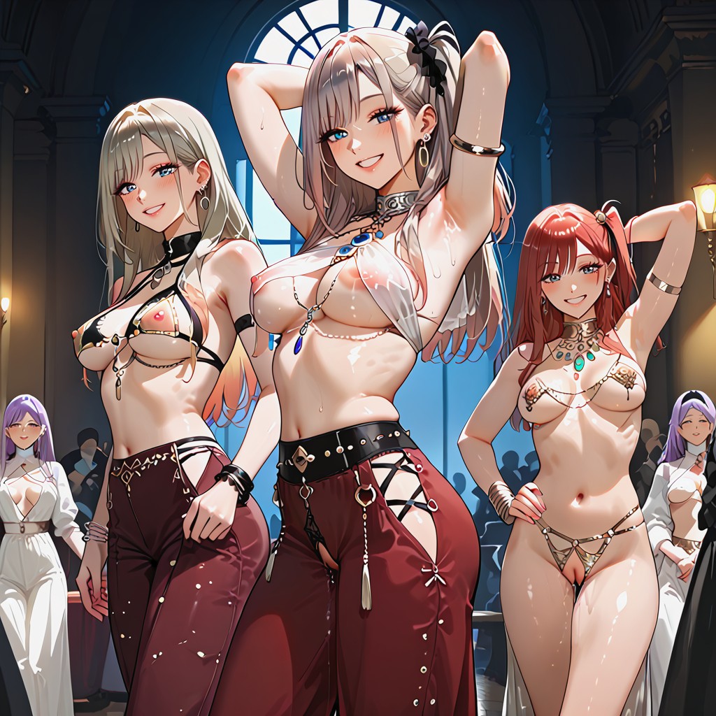 Pink Nipple, 1 Person, Arms Behind Head Hentai AI Porn