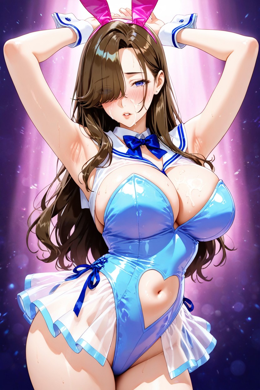 Look, Hair Behind Ear, Embarrassed Expression Hentai IA