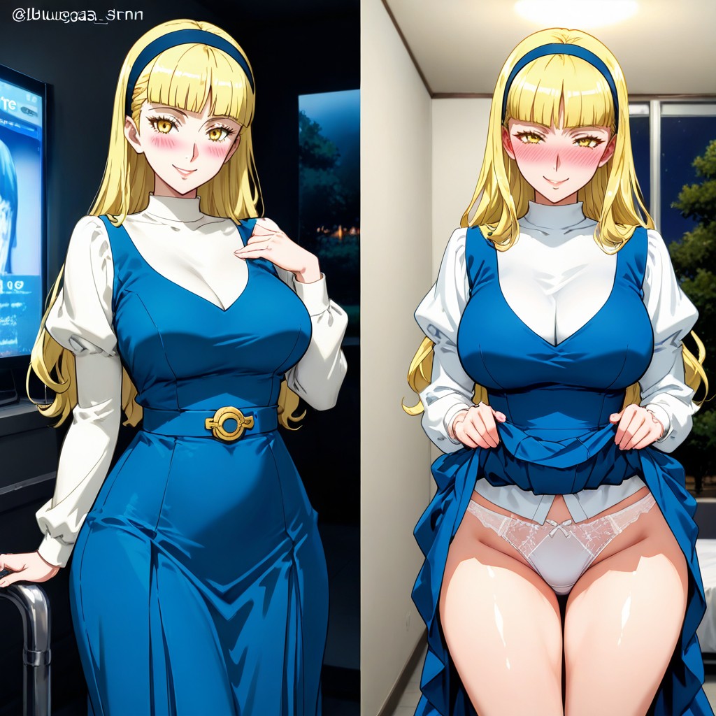 Blue Dress, Pechos Medianos, High Precision Hentai IA