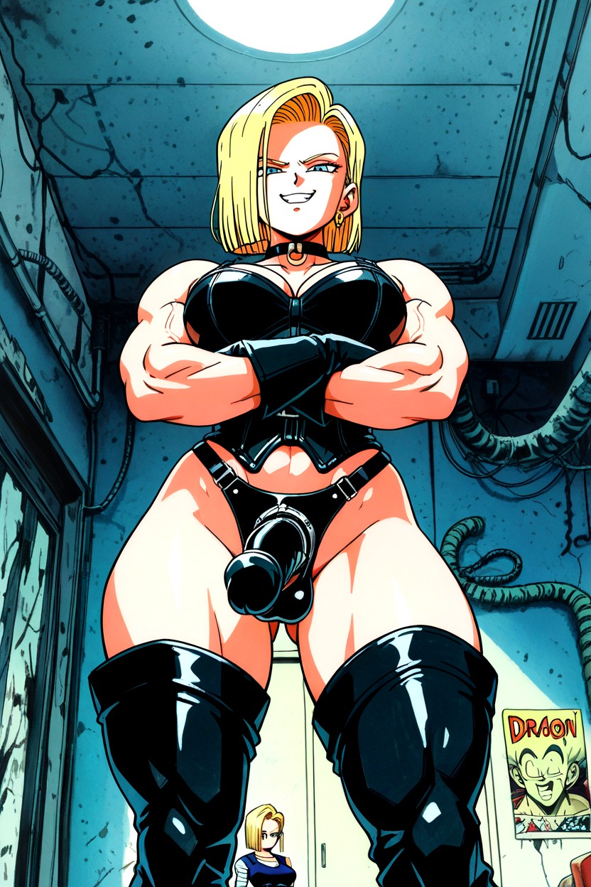 Android, Bottom Up, Giant Strap-on Hentai AI Porn