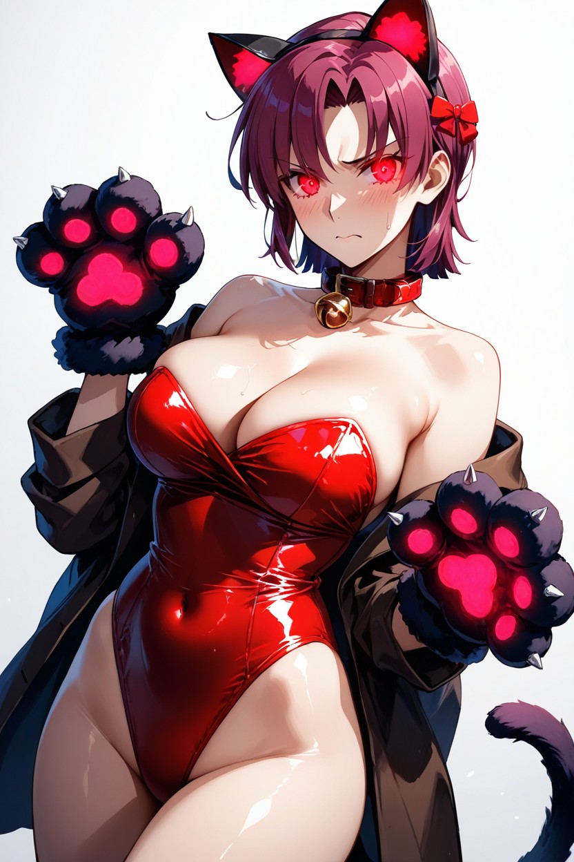 Glowing Eyes, Red Paw Gloves, Very Shiny Porno IA Hentai
