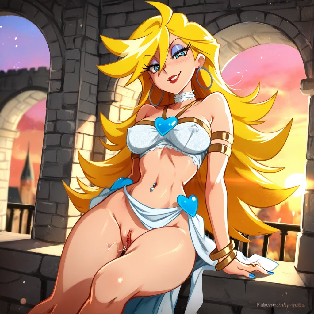 Elegant Regal Backdrop, Round Shaped Head, Nipple Slip Porno IA Hentai