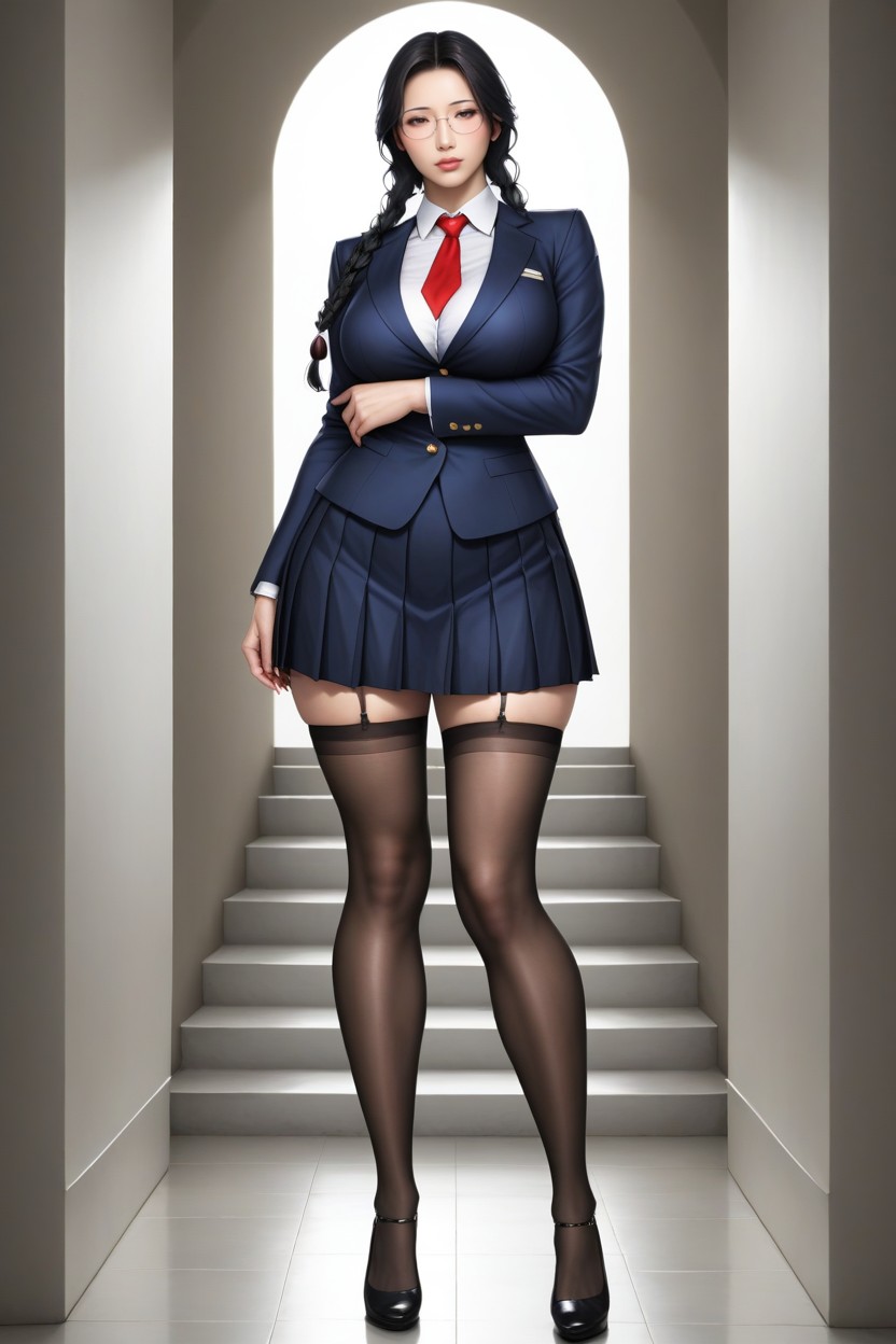 Pechos Masivos, And Long Legs With Thick Firm Thighs Her Skin Is White, Low Quality Hentai IA
