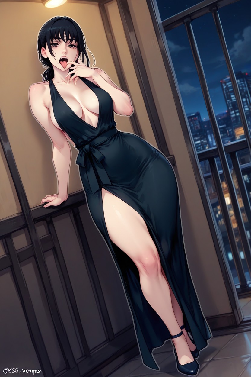 Balcony, Backless Dress, Djcomps Artstyle Hentai IA