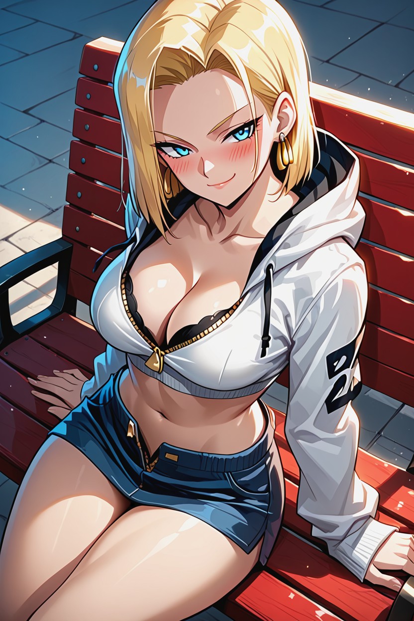 Crop_top, Hood, From_above Hentai AI Porn