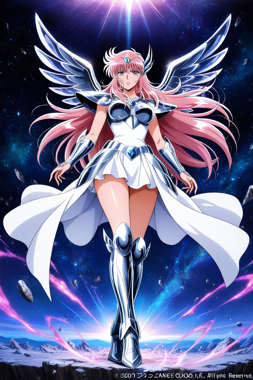 Medium Length Bright Pink Hair, Medium Length, Solo Hentai AI Porn