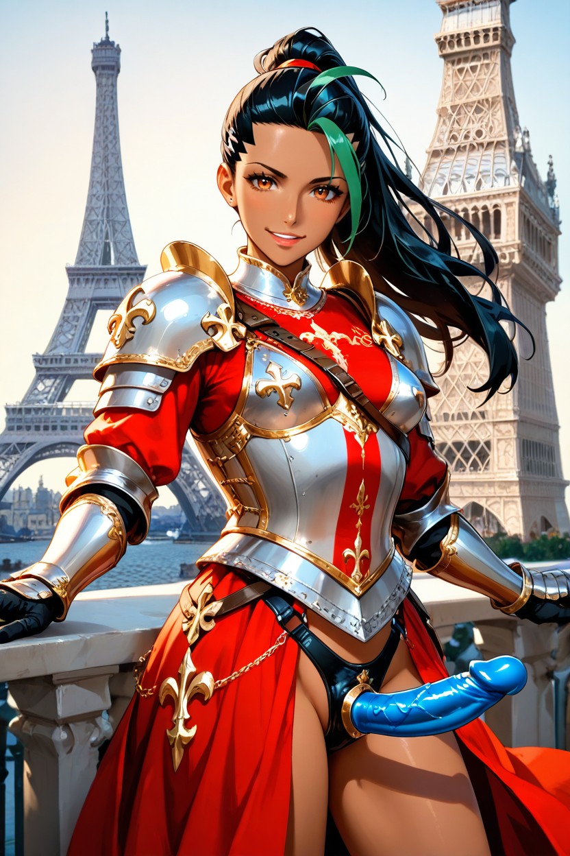 Strapon Harness, Majestic Atmosphere, French Flag Armor Hentai AI Porn