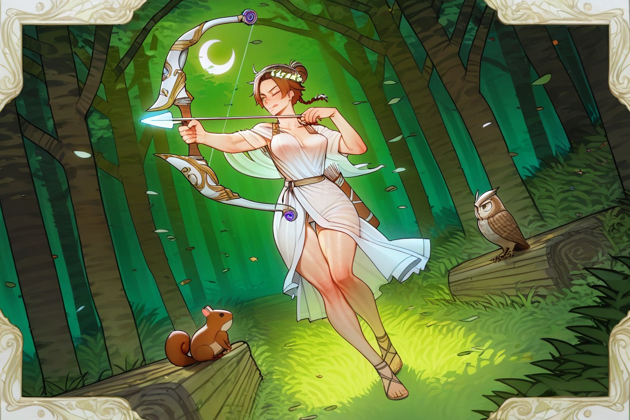Holding A Bow, Forest, 25+ Hentai AI Porn