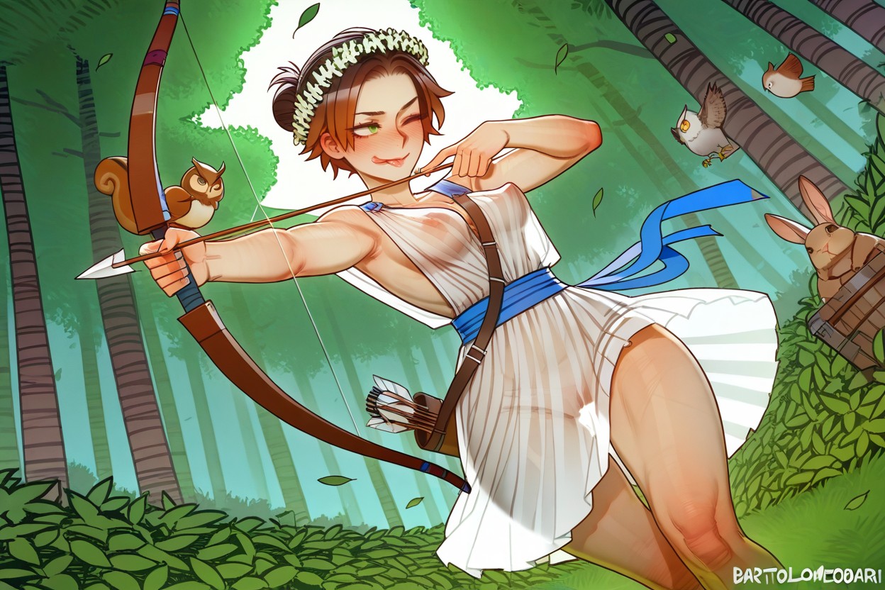 Falling Leaves, Action Pose, 25+ Hentai AI Porn