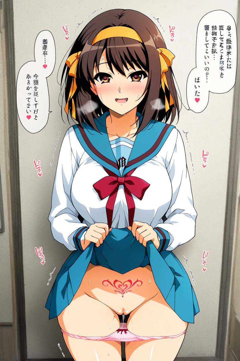 Panty_pull, Empty_eyes, Bow_panties Hentai AI Porn