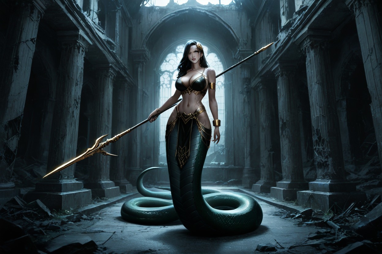 Intense Motion Blur On The Background, Hourglass, Fantasy Creature Hentai AI Porn