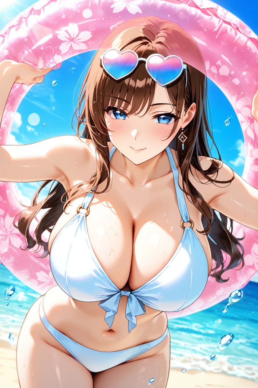 Natural Thigh Squeeze, Arched Waist, Showing The Navel Hentai AI Porn