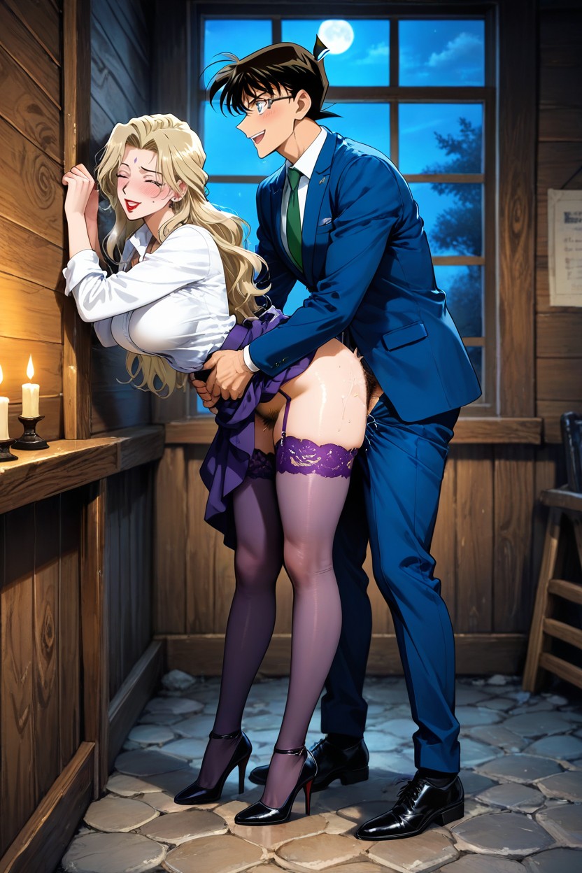 Full Body, Hands Holding Her Thigh And Waist, Warm Candlelight Hentai AI Porn