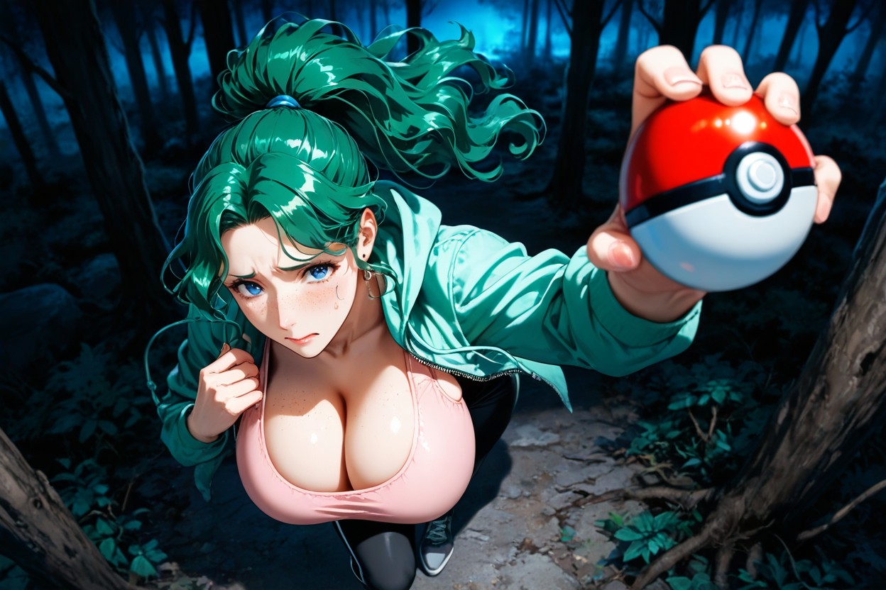 Grey Zip-up Hoodie Unzipped, Dense Trees, Freckles Hentai IA
