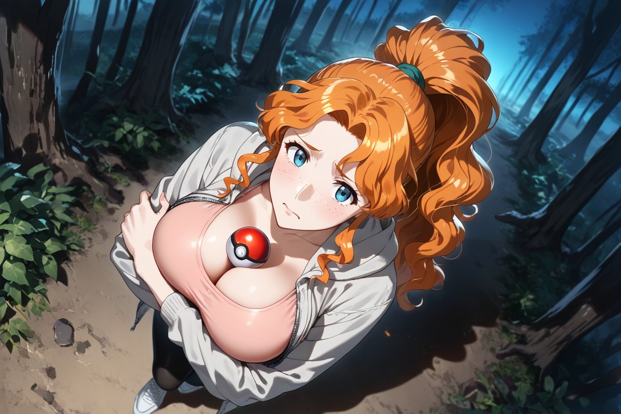 Milf, Mm Lens, Holding Pokeball In Both Hands Hentai AI Porn