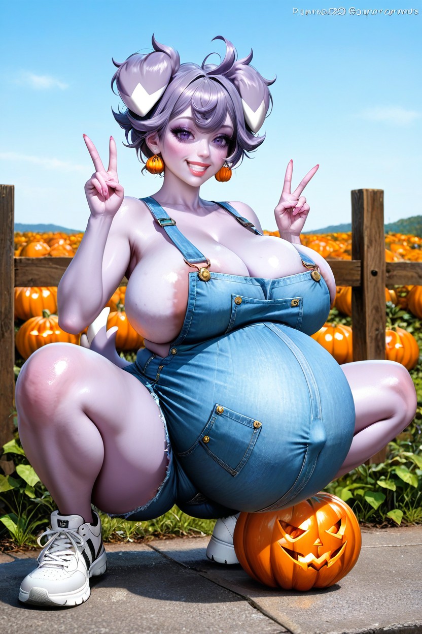 Huge Perfect Round Tits, Detailed Face, Full View Hentai AI Porn