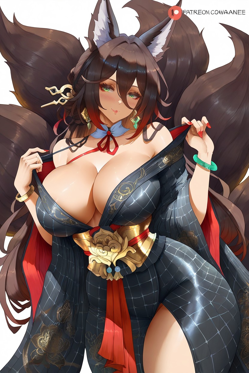 Green Eyes, Emerald Green Eyes, Golden Obi Belt Hentai AI Porn