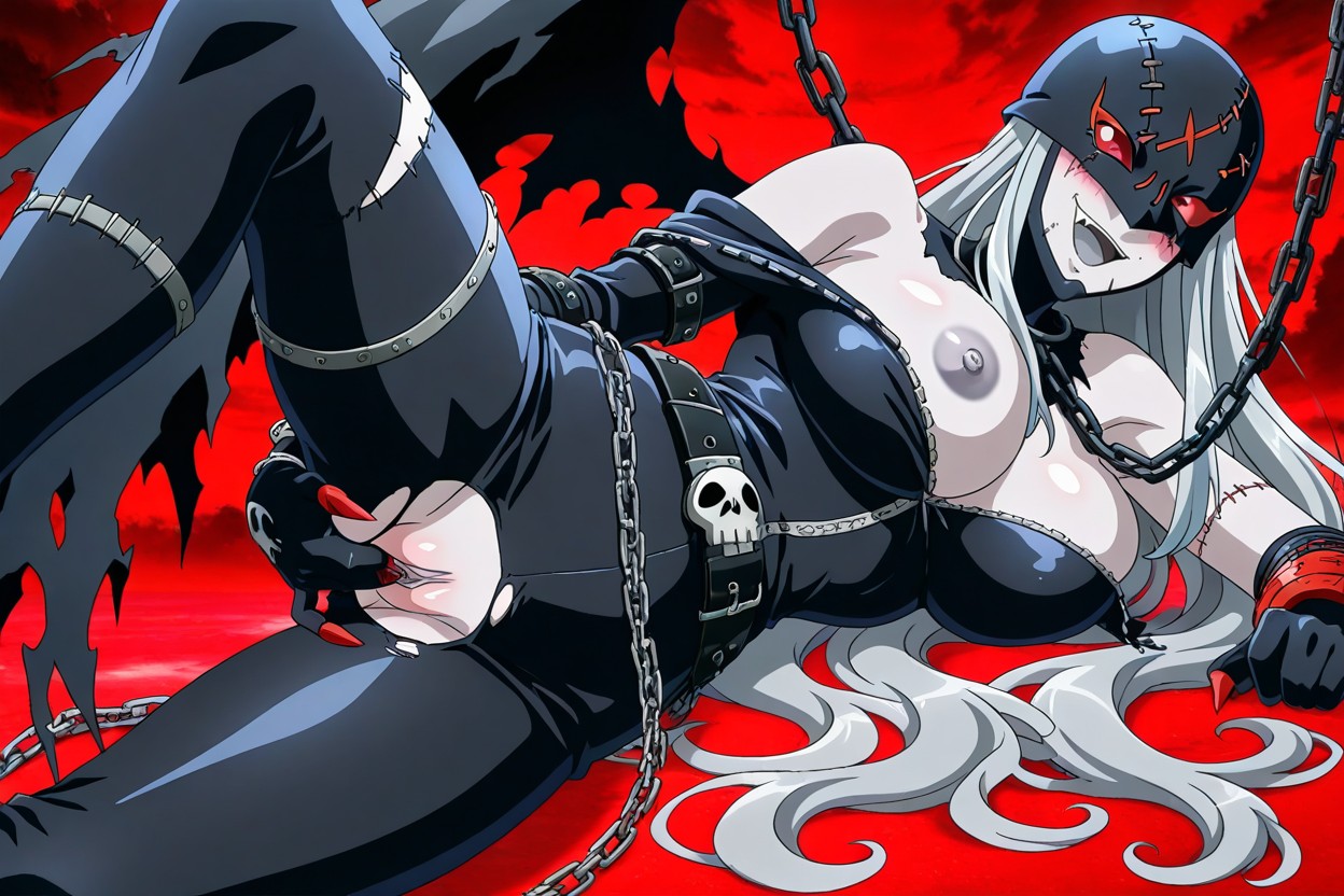 Digimon Creature, Mask, Red Eyes Hentai IA