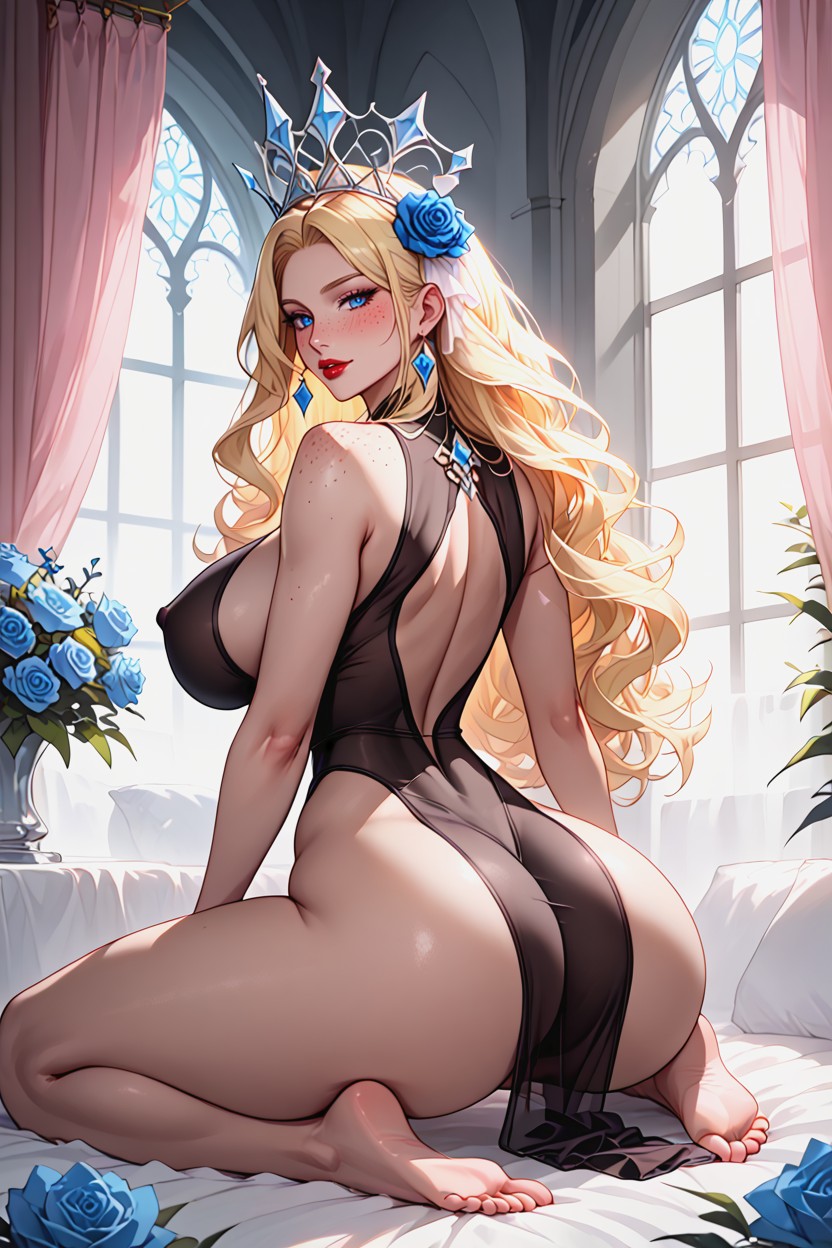 Perfect Anatomic Body, Shinny Nylon Sheer Long Sleeved Tight Turtelneck Bodystocking, Hips Hentai AI Porn