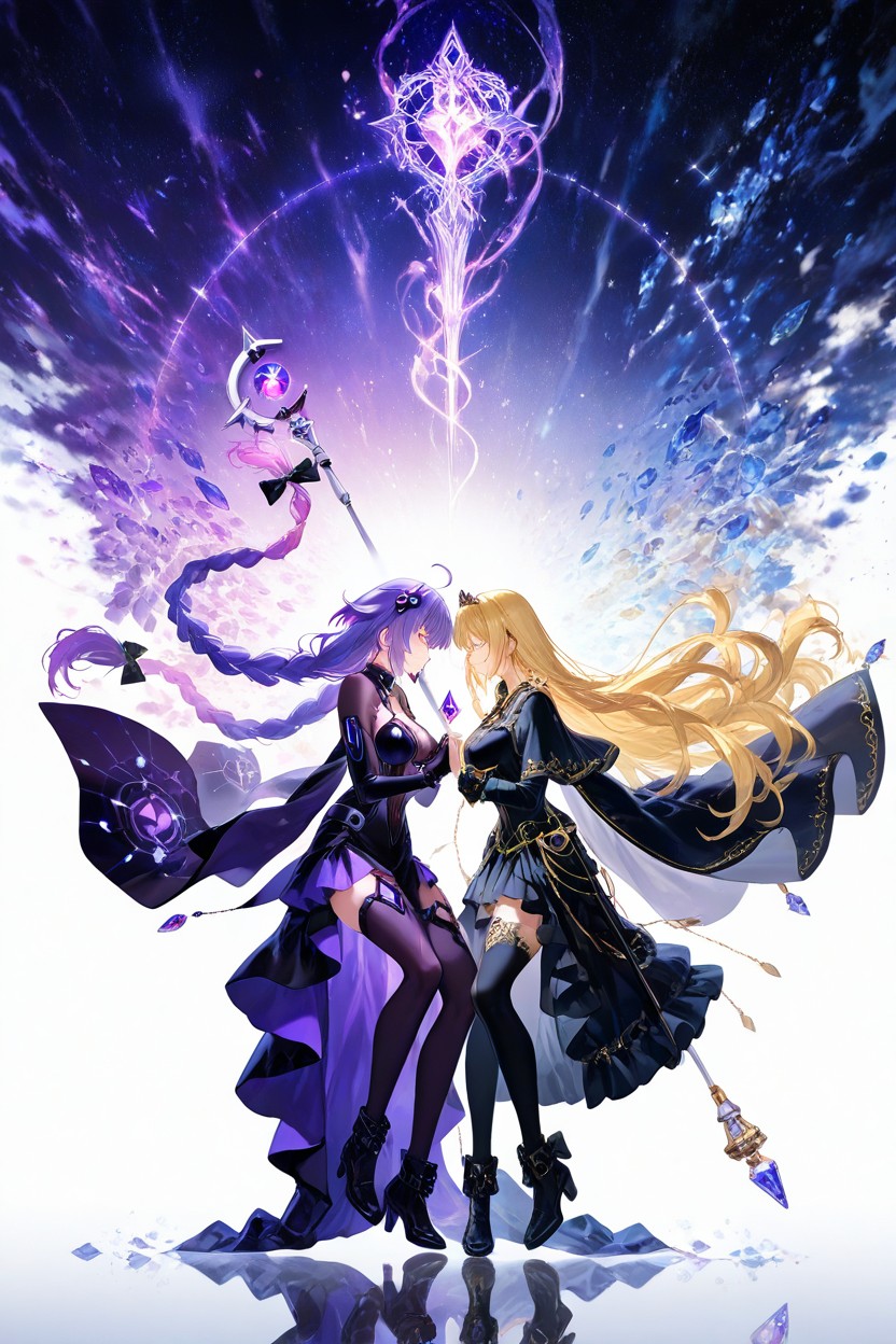 Neutral Yet Slightly Melancholy Expression Her Skin Is Fair And Porcelain-like, Ultra-detailed, Multiple Sets Of Glowing Purple Earrings And Pendants With Gold-toned Hooks Hentai AI Porn