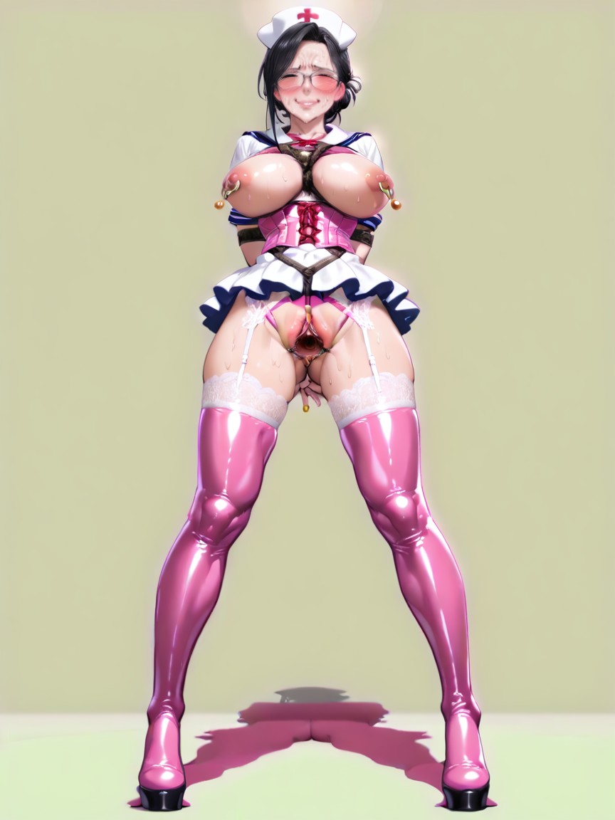 Shaved Pussy, Lace Corset, Shibari Hentai AI Porn