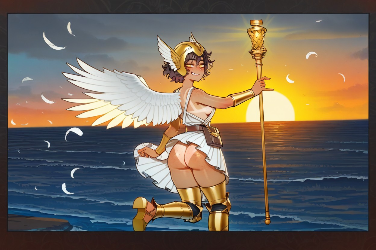 Golden Winged Helmet, Freckles On Ass, Gold Greaves Hentai AI Porn