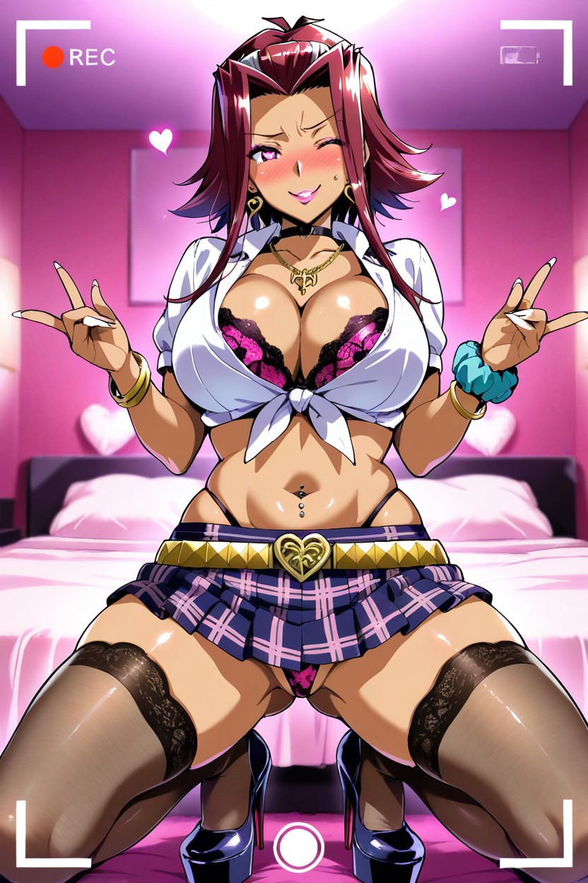 Uncensored, Tied White Shirt, Gold Chain Belt Hentai AI Porn