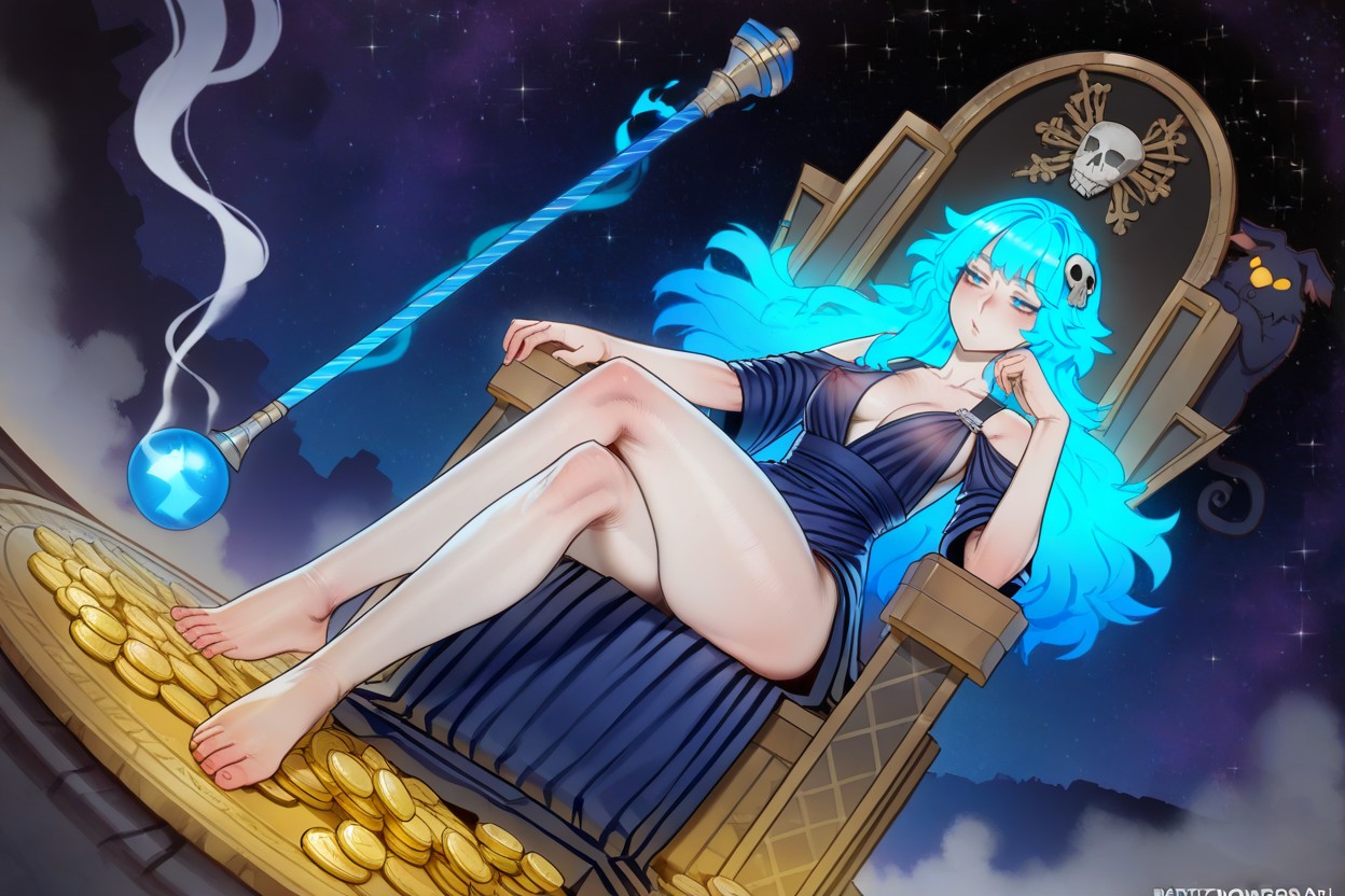 Skull Hairpin, Floating Soul Orbs, Coins Hentai AI Porn
