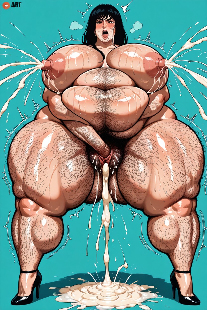 Unaturally, Lifting Leg, Cum On Belly Hentai AI Porn