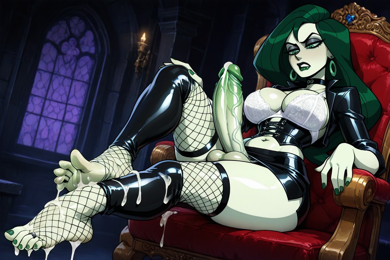 Green Toe Nails, Sharp Colors, Leg Bent Hentai AI Porn