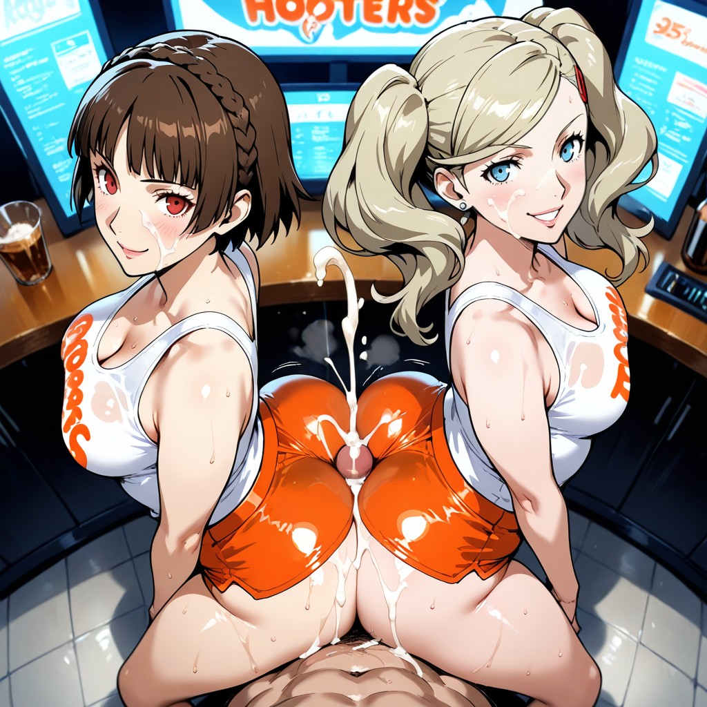 Smiling, Ann Takamaki From Persona, Excessive Cum Stream Hentai IA