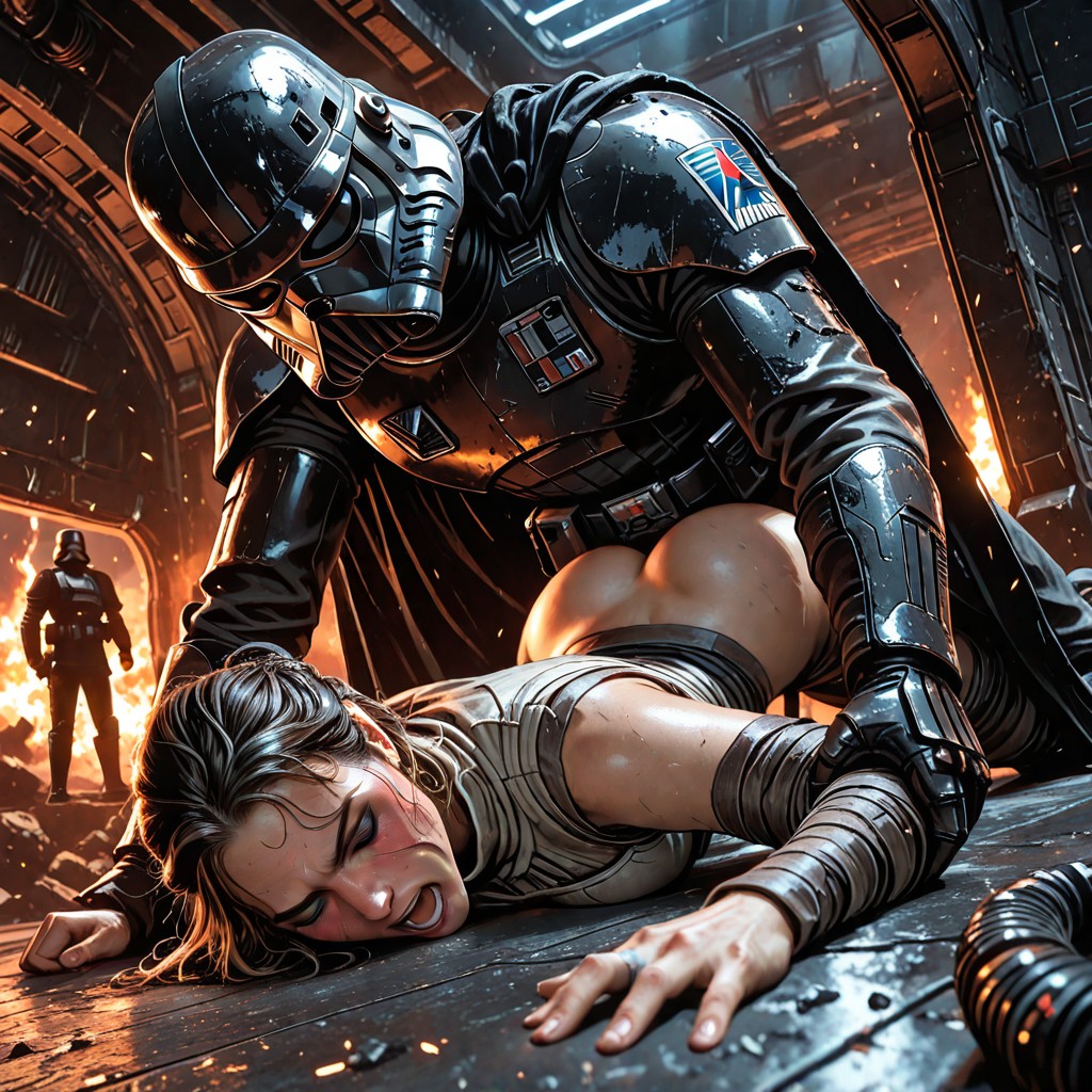 Stormtrooper With Black Armour, Arms Restrained, Epic Picture Hentai AI Porn