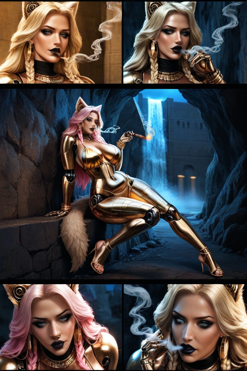 Lingerie, Dark Makeup, Breasts Exposed Hentai IA