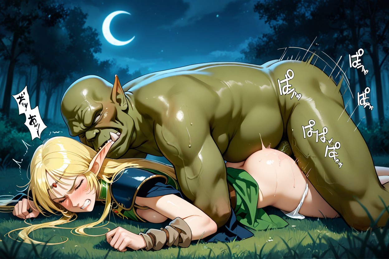 On The Deep Grass Ground, Dark Blue Shoulder Pads, Meadow Hentai AI Porn