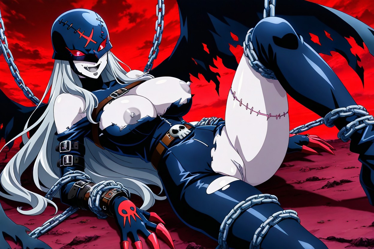 Demongirl, Tall Woman, Skull Print Hentai IA
